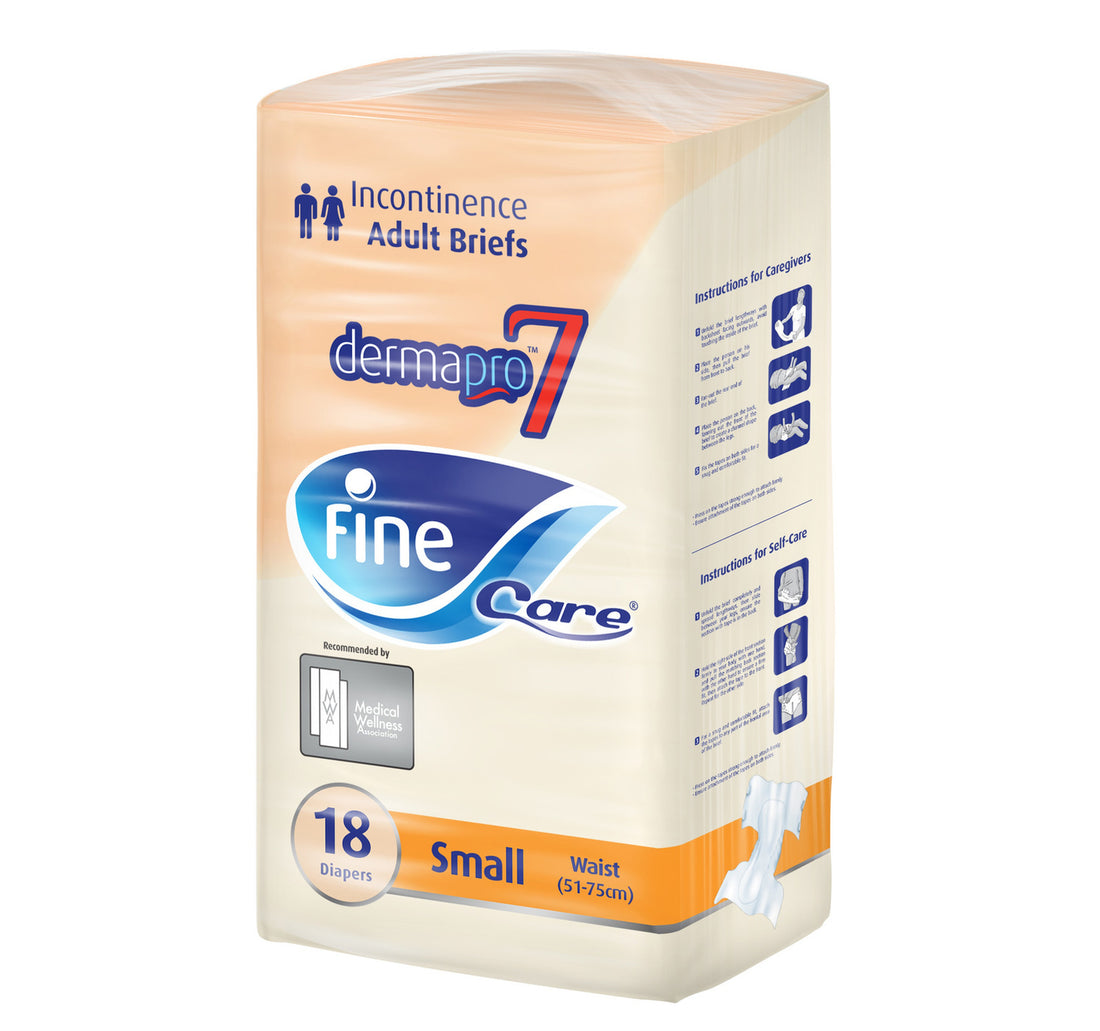 حفاضات فاين كير لسلس البول للجنسين، خصر صغير، 18 قطعة