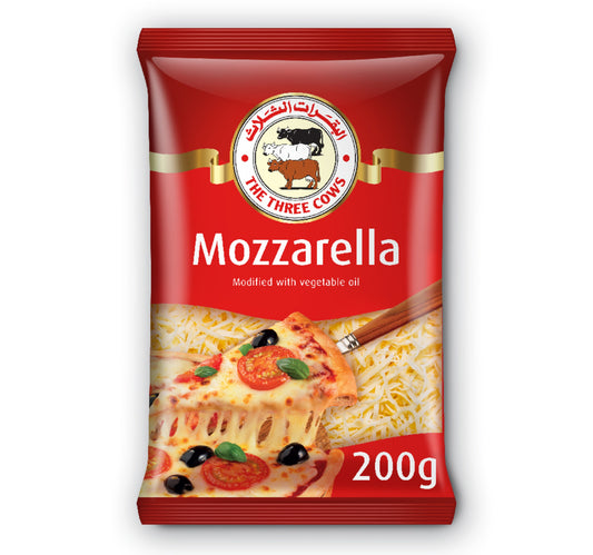 The Three Cows Shredded Mozzarella Cheese 200 g