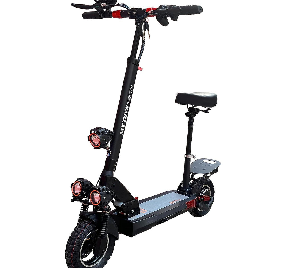 Mytoys Electric Scooter 2023 Upgraded Version Removeable Comfortable Seat Front Triple LED Lights MT908