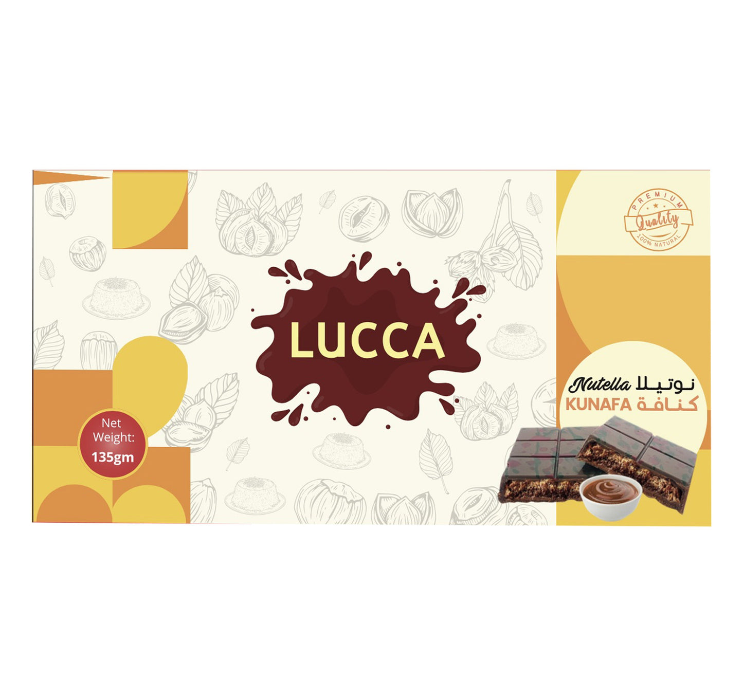 Lucca Nutella Kunafa Chocolate Bar 135 g