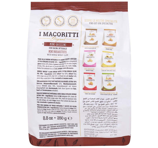 I Macoritti Mini Breadsticks Whole Wheat 250 g