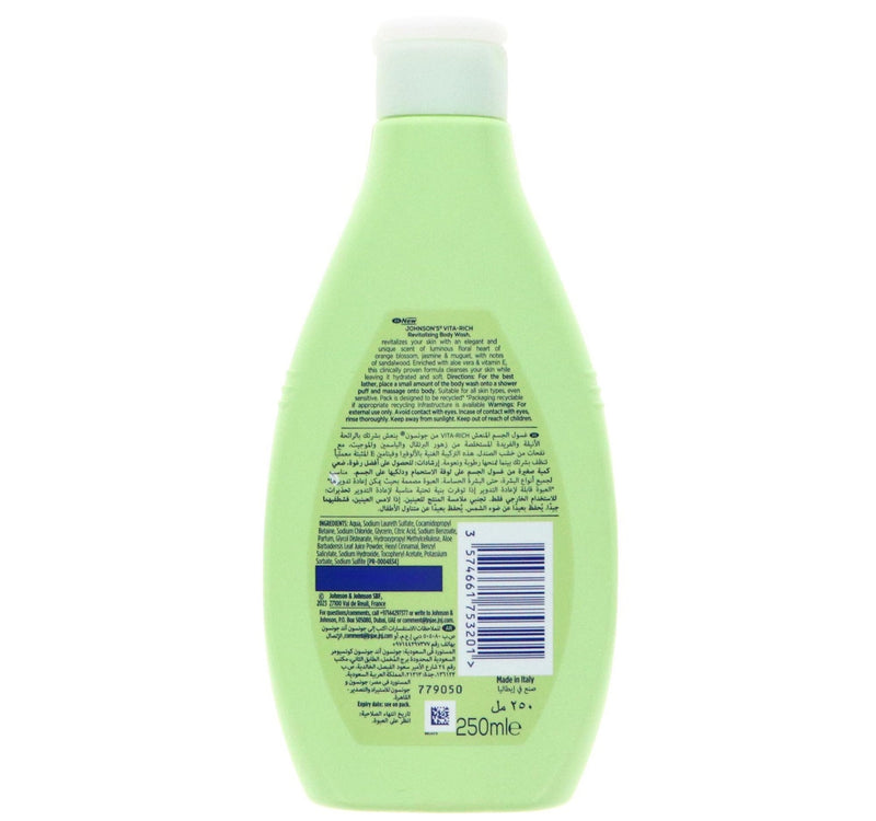 Johnson's Vita Rich Revitalizing Body Wash With Aloe Vera & Vitamin E 250 ml