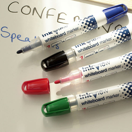 Uni-Ball Inkview Whiteboard Marker Pens, 4 pcs, Multicolor, PWB-202