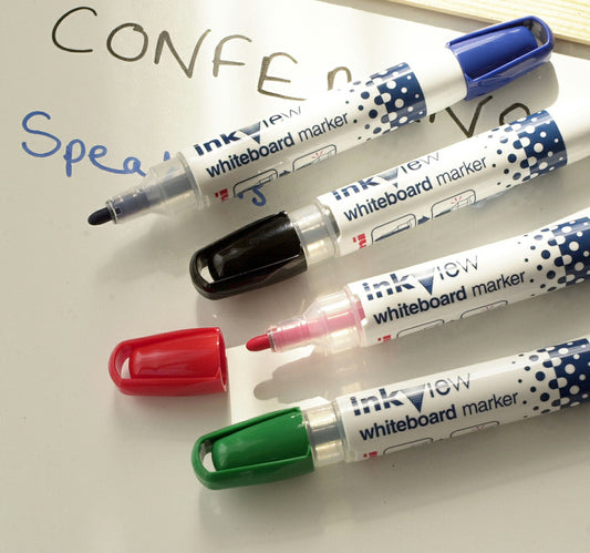 Uni-Ball Inkview Whiteboard Marker Pens, 4 pcs, Multicolor, PWB-202