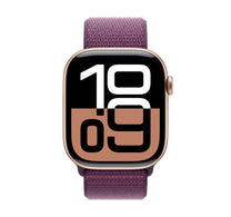 Apple Watch Series 10 GPS, 46 mm Rose Gold Aluminium Case with Plum Sport Loop, MWWV3QA/A