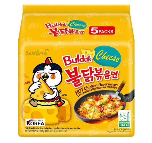 Samyang Cheese Hot Chicken Flavor Ramen Fried Noodles 5 x 140 g