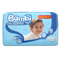 Sanita Bambi Baby Diaper Mega Pack Size 6 XX-Large 16+ kg 52 pcs