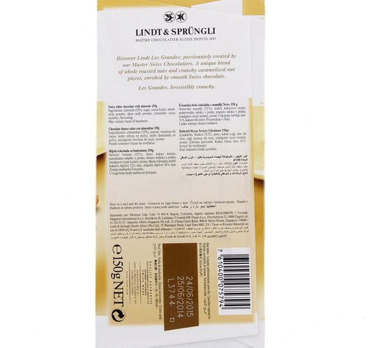 Lindt Les Grandes 32 % Almonds White 150 g