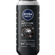 Nivea Men Active Clean 3in1 Shower Gel Cleans Body Face and Hair with Active Charcoal for Purified and Stimulating Skin for All Skin Types 250 ml
