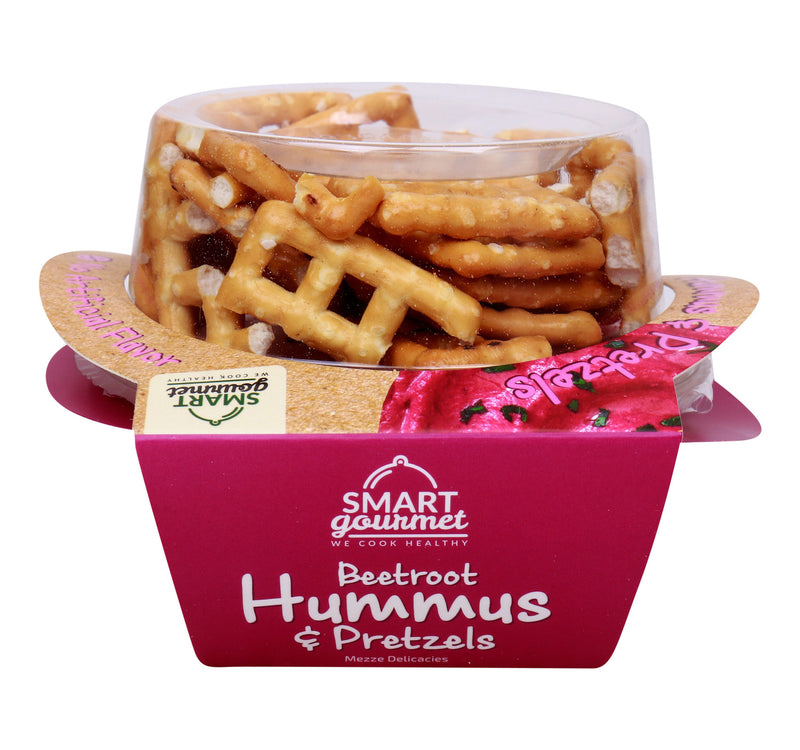 Smart Gourmet Beetroot Hummus & Pretzels 140 g