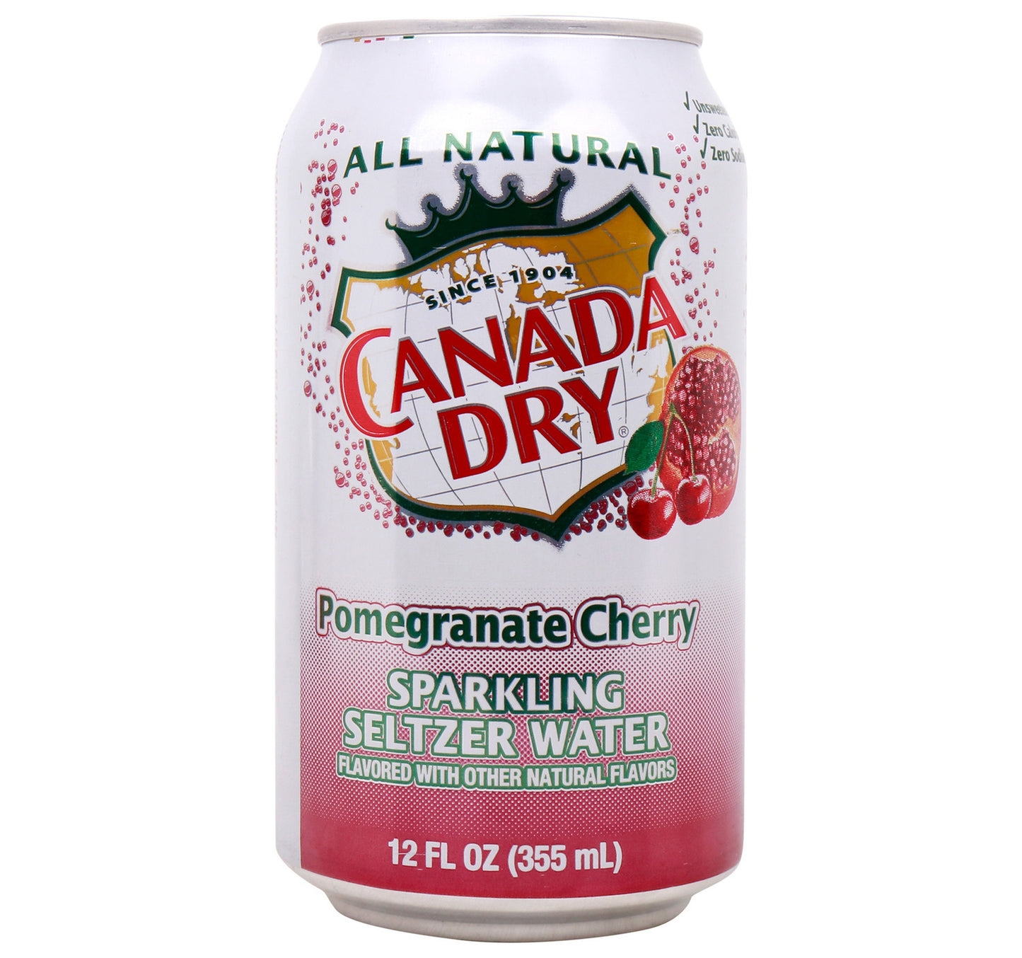 Canada Dry Pomegranate Cherry Sparkling Seltzer Water 355 ml