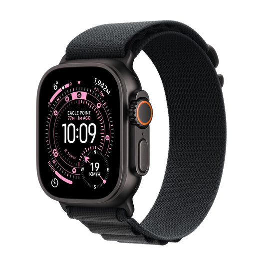 Apple Watch Ultra 3 GPS + Cellular Smartwatch, 49 mm Black Titanium Case with Black Alpine Loop (M), MF0V4AF/A