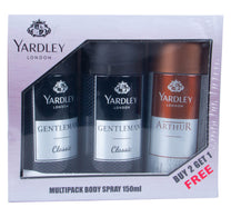Yardley Body Spray For Men Assorted 3 x 150 ml