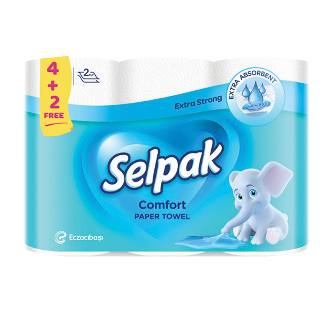Selpak Comfort Kitchen Paper Towel 2ply 4+2 Rolls