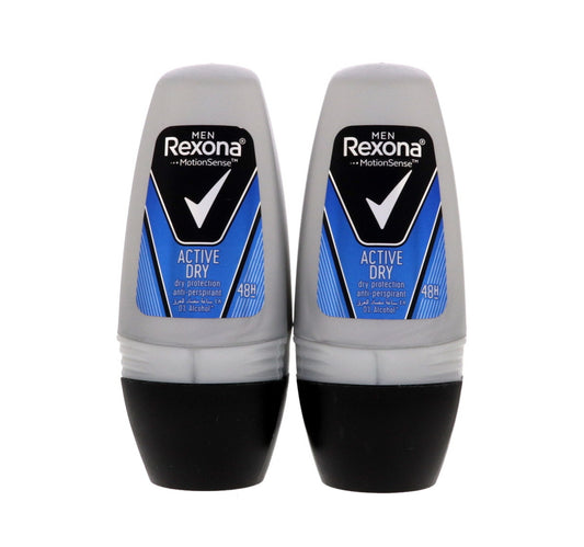 مزيل عرق ريكسونا للرجال مضاد للتعرق، رول أون، فعال وجاف، 2 × 50 مل