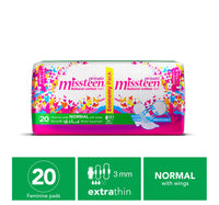 Private Natural Cotton Feel Extra Thin Miss Teen Sanitary Pads 20 pcs