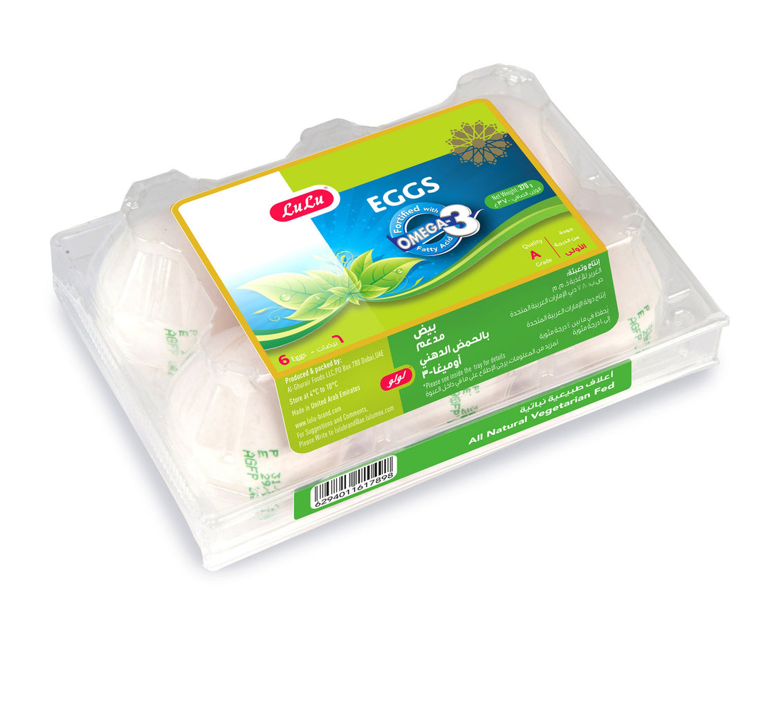 LuLu Omega 3 Fresh White Eggs 6 pcs