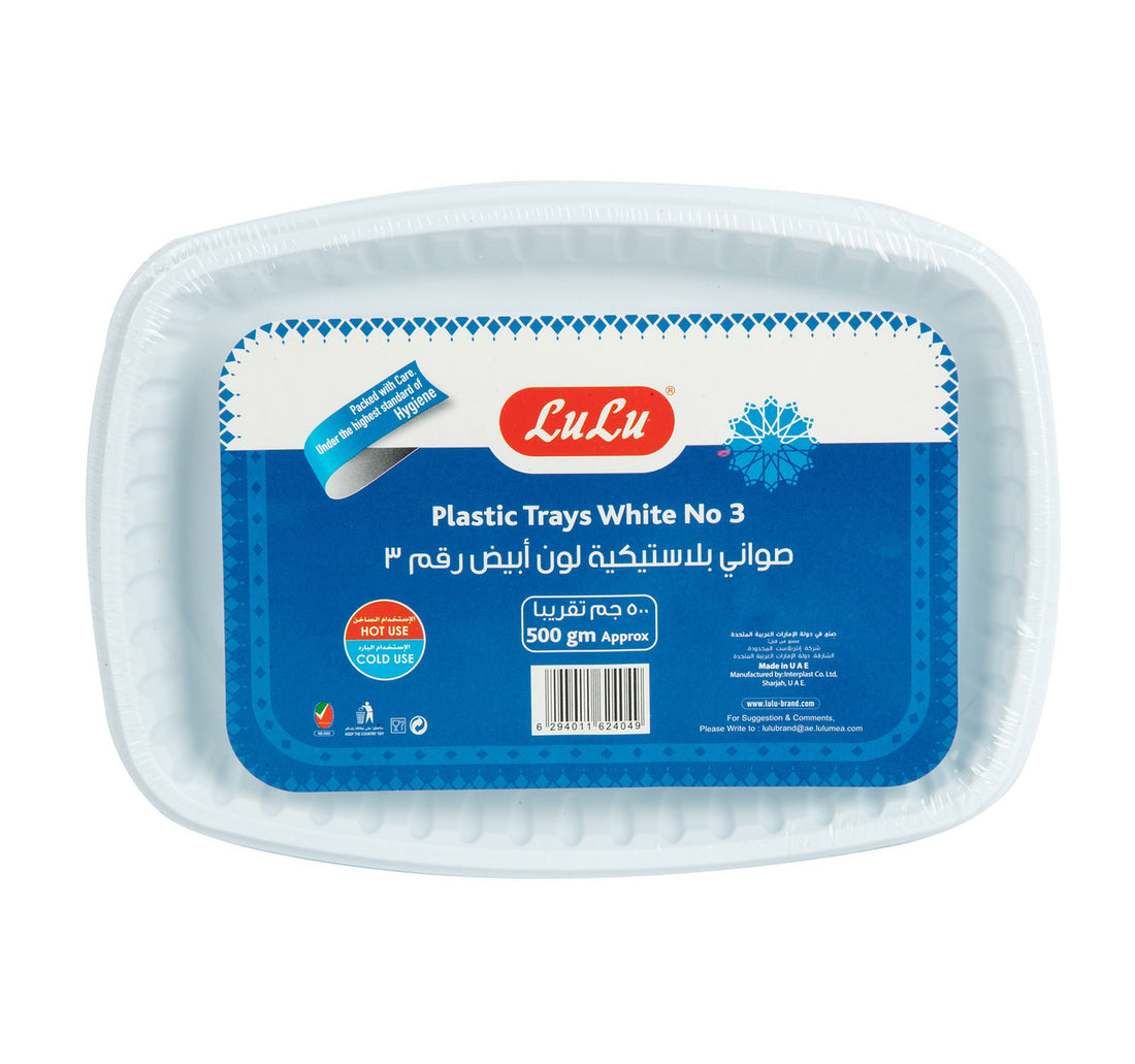 LuLu White Plastic Tray No.3 500 g