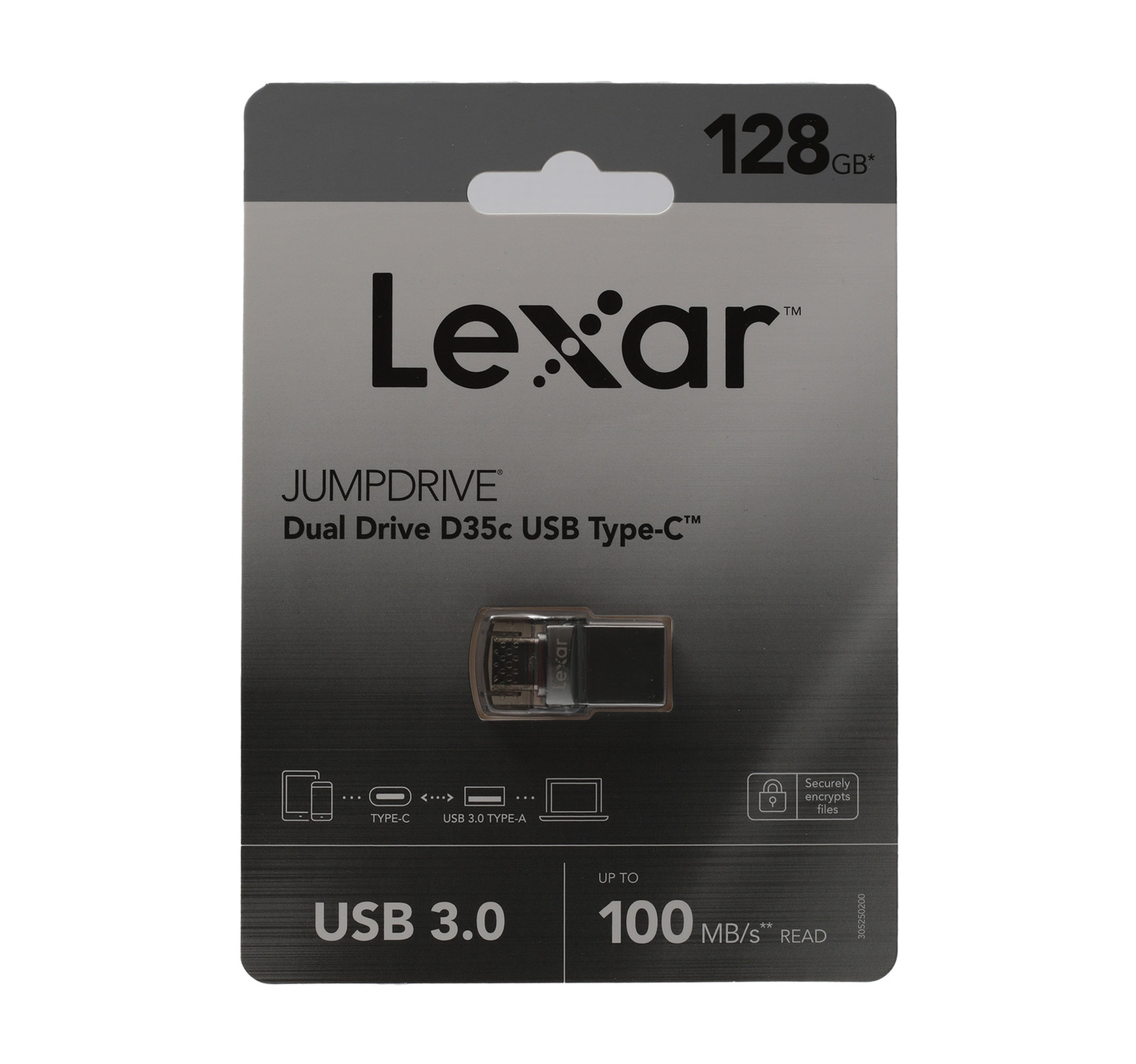 محرك أقراص مزدوج من نوع Lexar Type C، سعة 128 جيجابايت، LJDD35C