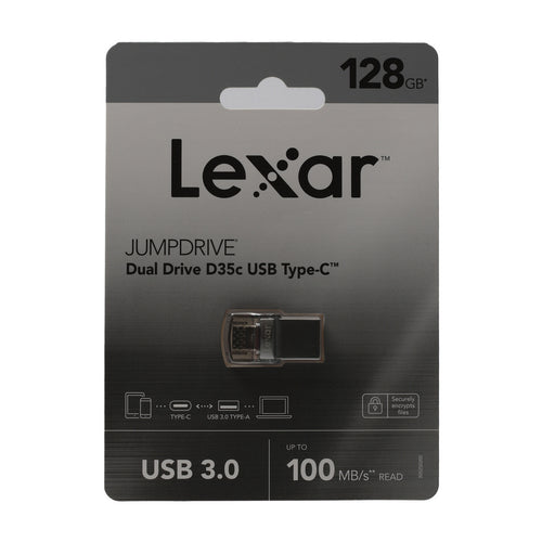محرك أقراص مزدوج من نوع Lexar Type C، سعة 128 جيجابايت، LJDD35C