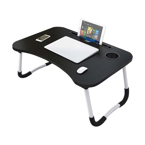Golden Wheat Foldable Laptop Table, 40x60x28 cm, Black