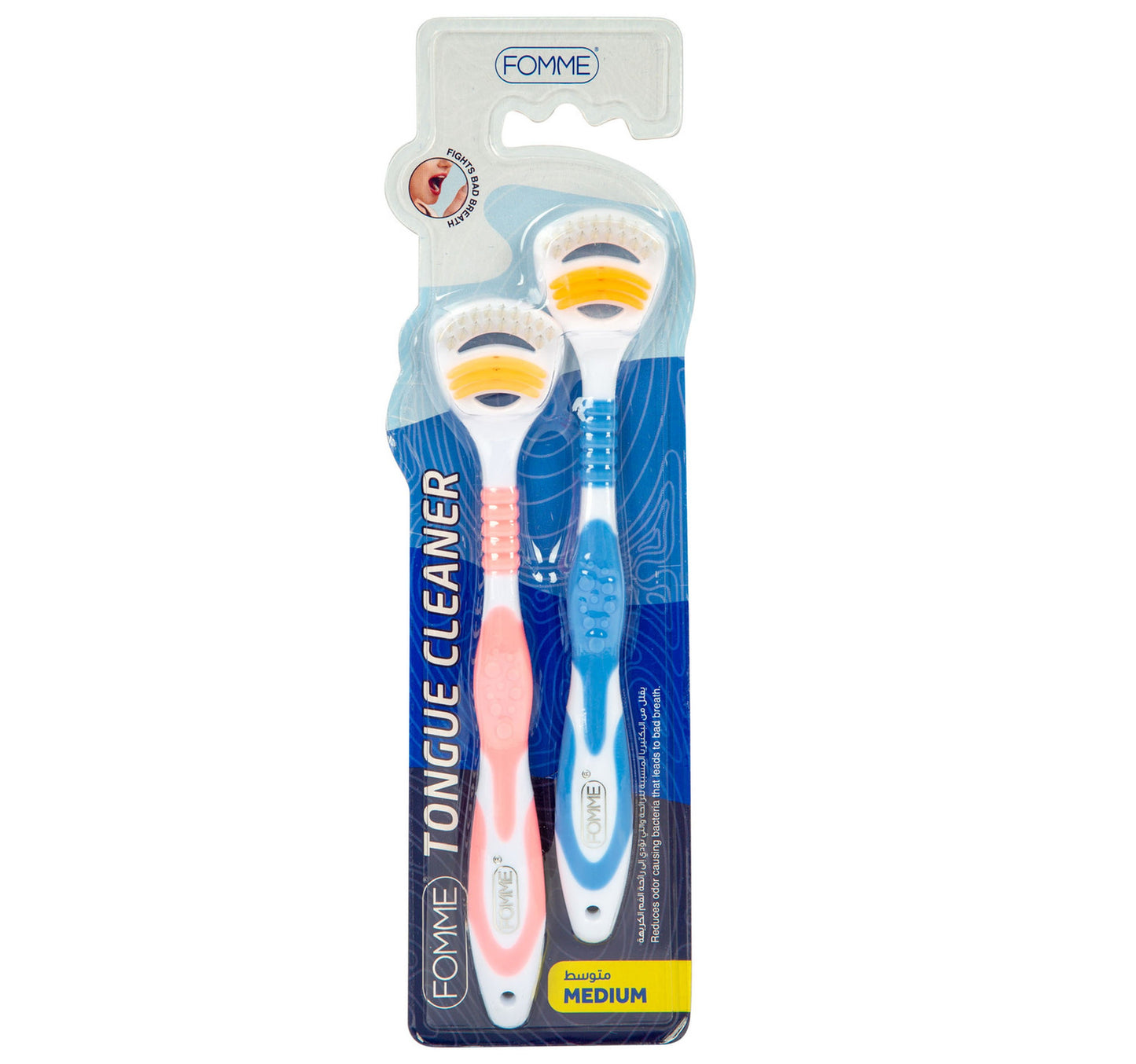 منظف اللسان فوم متوسط الحجم قطعتين