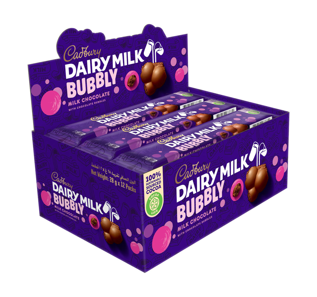 Cadbury Dairy Milk Bubbly Chocolate Bar 12 x 28 g