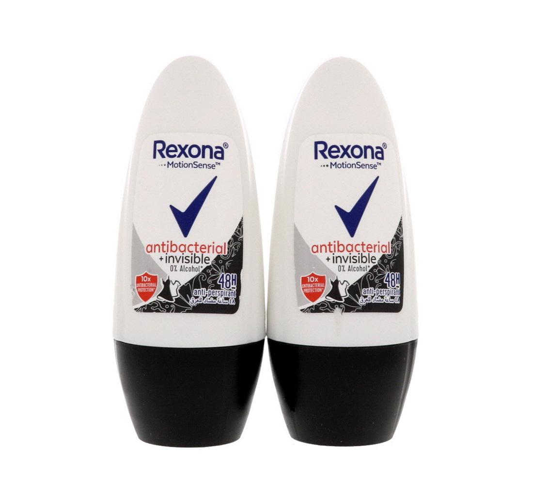 Rexona Women Anti-Perspirant Roll On Antibacterial + Invisible 2 x 50 ml