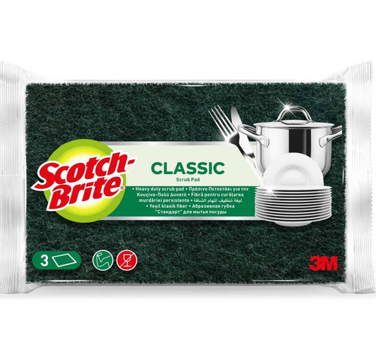 وسادات تنظيف سكوتش برايت شديدة التحمل، 3 قطع