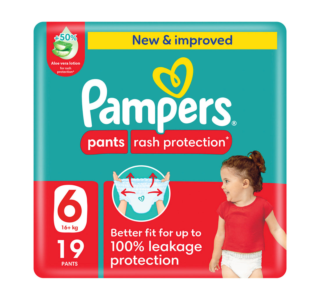 Pampers Rash Protection Pants Diapers, Size 6, 16+kg, Value Pack, 19 pcs