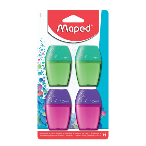 Maped Sharpener MD003404, 4 pcs Pack Assorted
