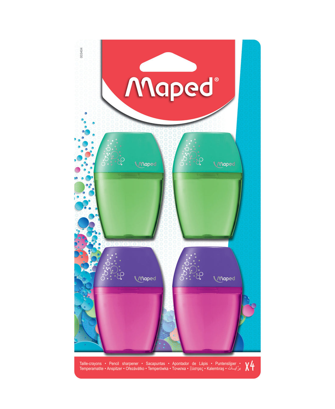 Maped Sharpener MD003404, 4 pcs Pack Assorted