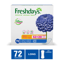 فوط صحية يومية طويلة من فريش دايز، 72 قطعة