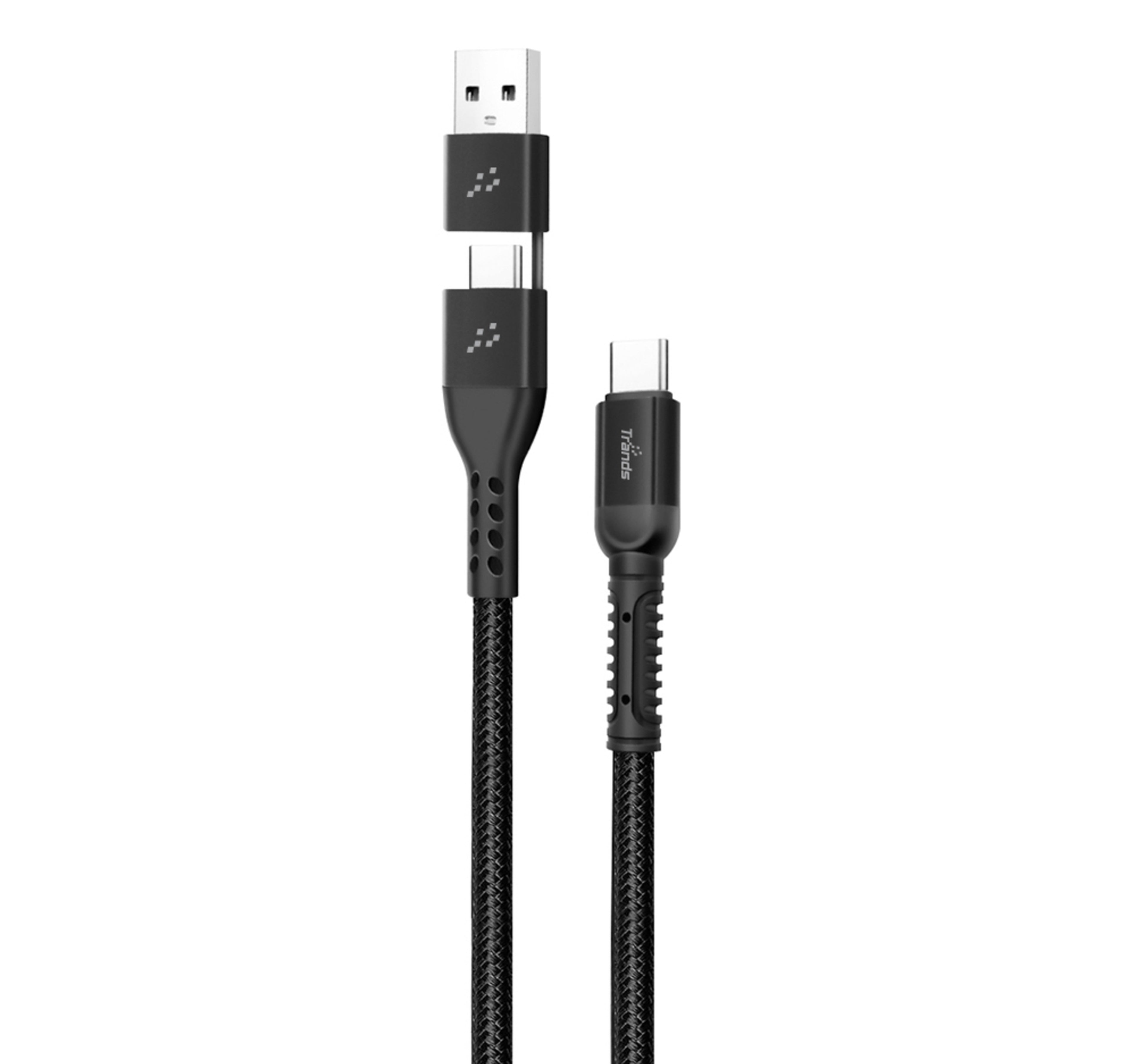 Trands 2 In 1 Type-C to Type-C and USB Cable CA890
