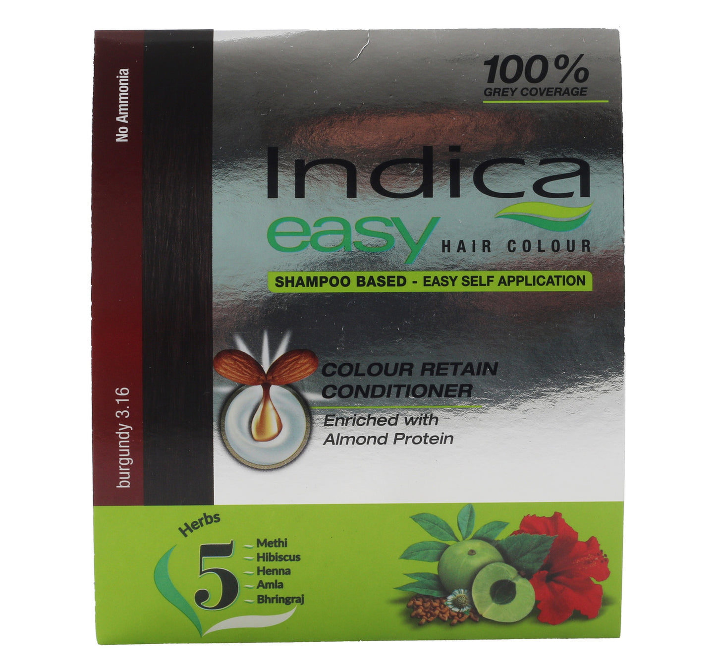 Indica Easy Hair Colour Based Shampoo Burgundy 32.5 ml