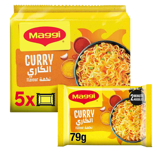 Maggi Curry Flavour 2minutes Instant Noodles Value Pack 5 x 79 g