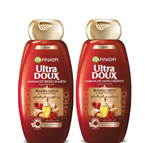 Garnier Ultra Doux Castor & Almond Oils Shampoo Value Pack 2 x 400 ml