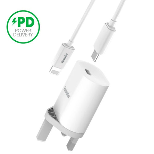 Iends Power Delivery Wall charger with USB-C to Lightning Cable White AD994 Lulu Hypermarket