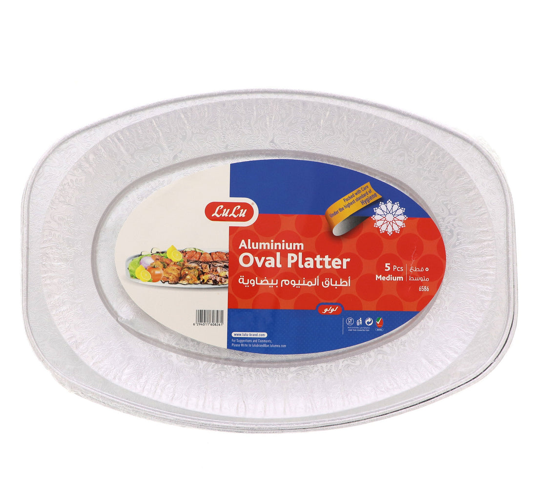 LuLu Aluminium Oval Platter Medium 5 pcs