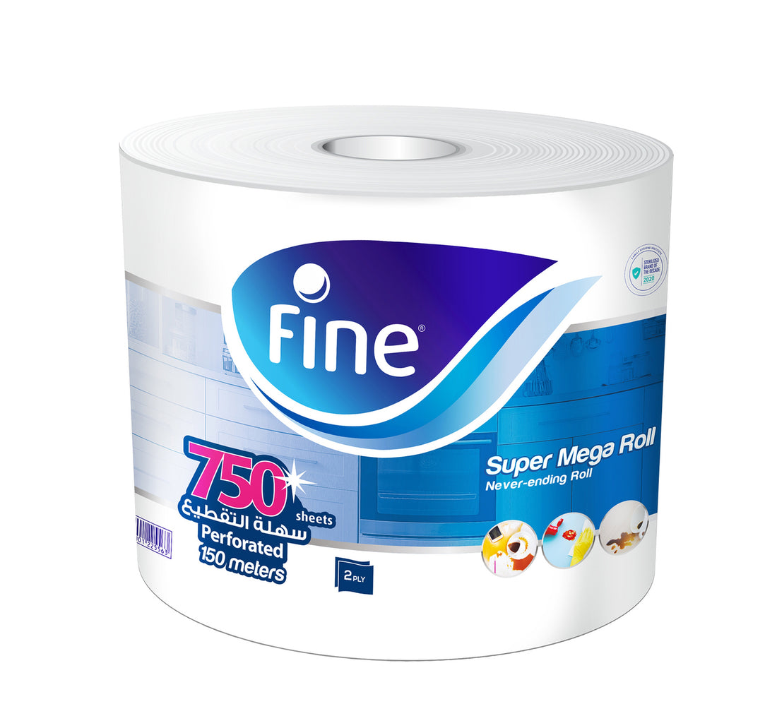 Fine Super Mega Roll 150 Meters 2ply 750 Sheets