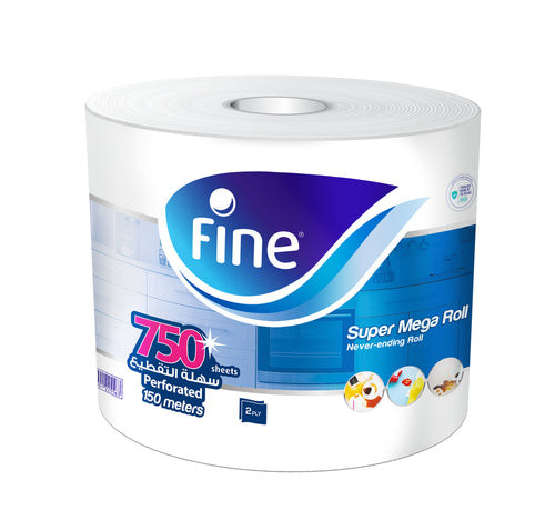 Fine Super Mega Roll 150 Meters 2ply 750 Sheets