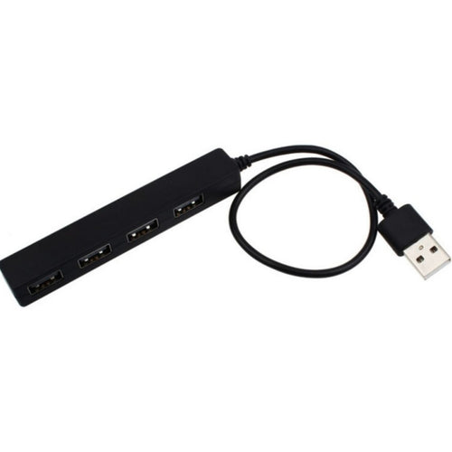 موزع USB 2.0 عالي السرعة من تراندز، 4 منافذ، تصميم معدني، أسود، 95 مليمتر، HB12
