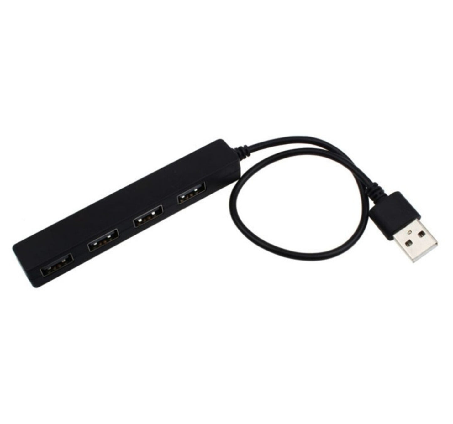 Trands High Speed 4 Port USB 2.0 Metal Design Hub Black 95 Millimetre HB12
