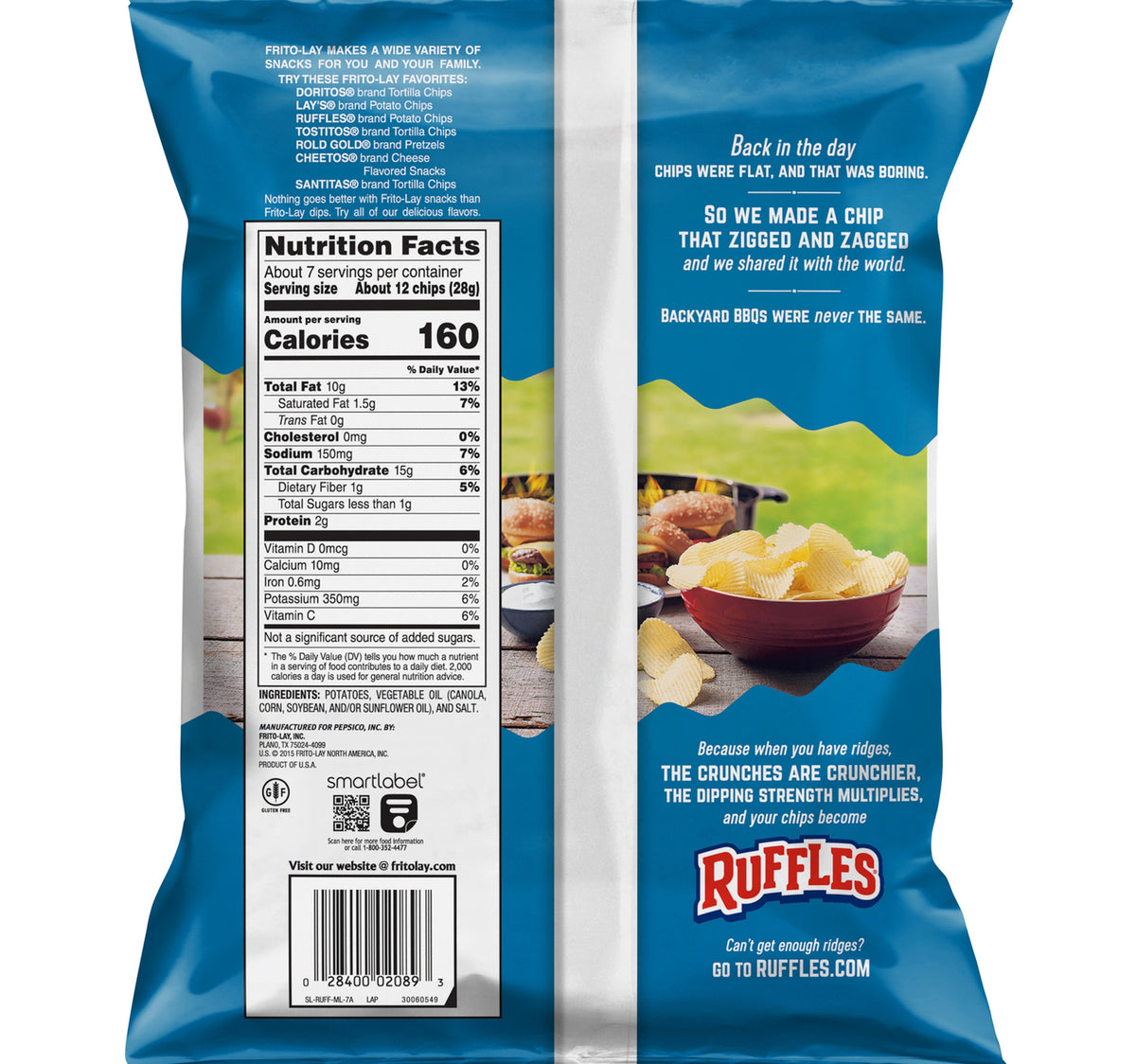 Fritolay Ruffles Original Potato Chips 184.2 g – Shefs