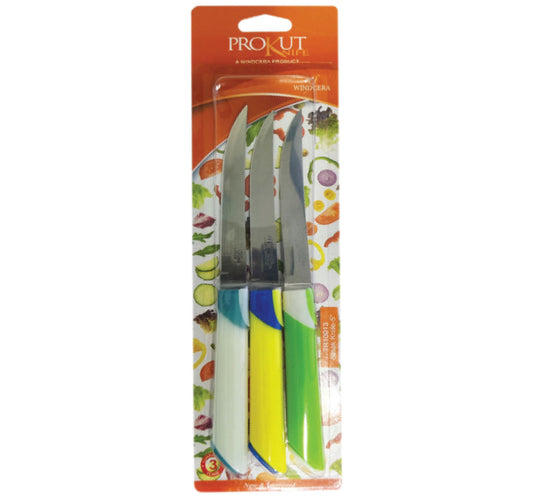 Prokut Kitchen Knife, 3 Pcs, 5 inches, Assorted, TR10013