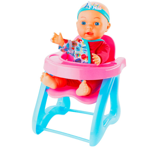 طقم هدايا دمية فابيولا مع كرسي طعام مرتفع، ١١ بوصة، BB-١٢٦١