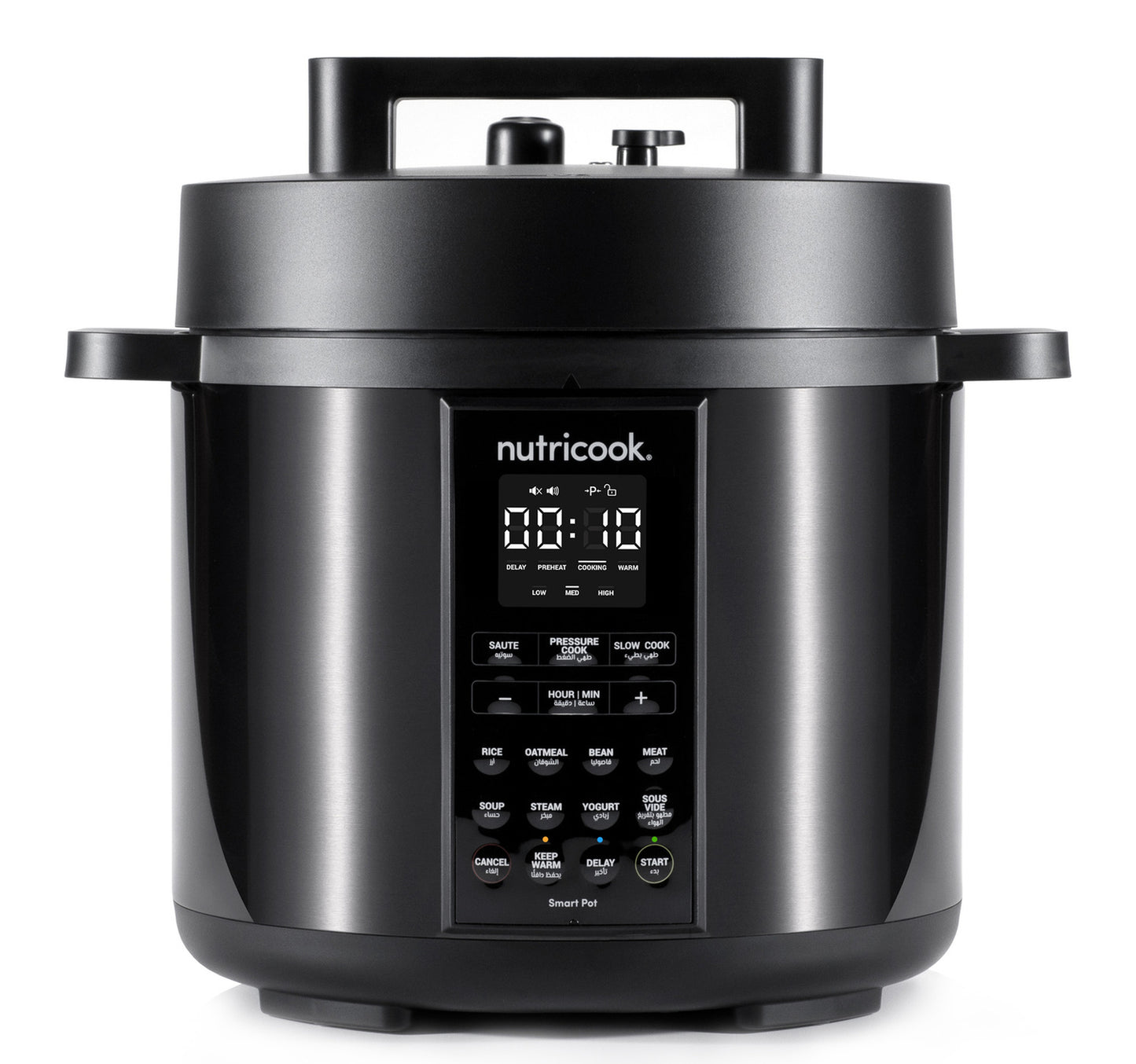 Nutricook Smart Pot 2, 9 in 1 Electric Pressure Cooker, 6 L, 1000 W, 12 Smart Programs with Smart Lid, Black, NC-SP204K