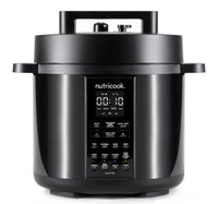 Nutricook Smart Pot 2, 9 in 1 Electric Pressure Cooker, 6 L, 1000 W, 12 Smart Programs with Smart Lid, Black, NC-SP204K
