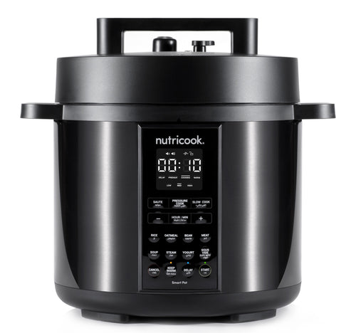 Nutricook Smart Pot 2, 9 in 1 Electric Pressure Cooker, 6 L, 1000 W, 12 Smart Programs with Smart Lid, Black, NC-SP204K
