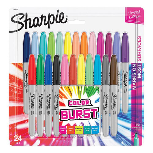 Sharpie Fine Permanent Marker 24 Colour Assorted